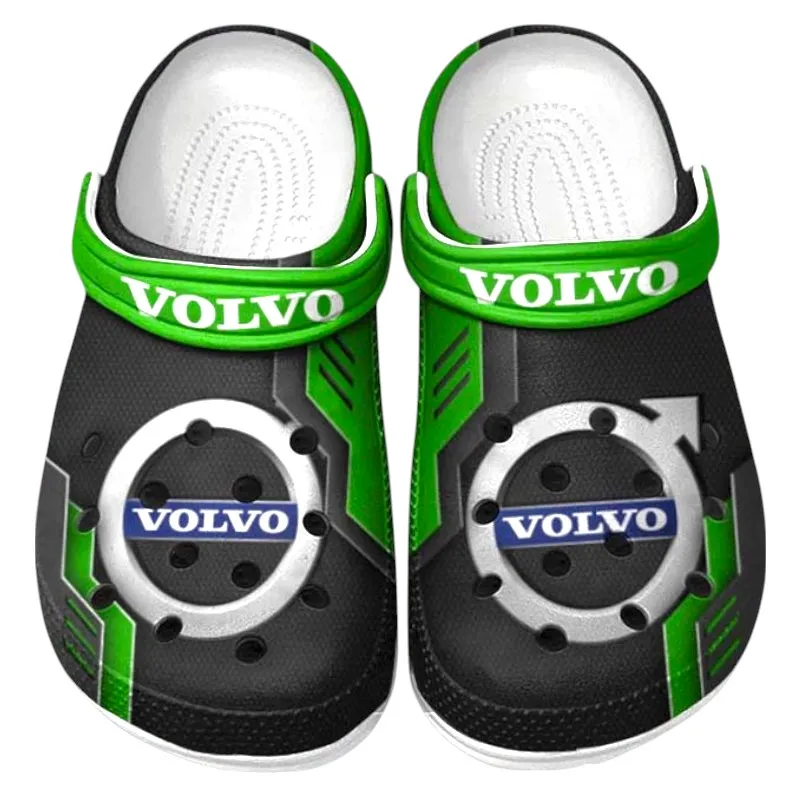 Custom Mid-Size Sedan Inspired Clog All Over Print, Comfortable Slip-On Footwear for Auto Fans CAR185 - Green