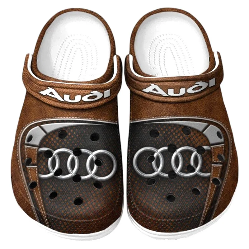Custom Modern Design Coupe Inspired Clog All Over Print, Comfortable Slip-On Footwear for Auto Fans CAR177 - Brown