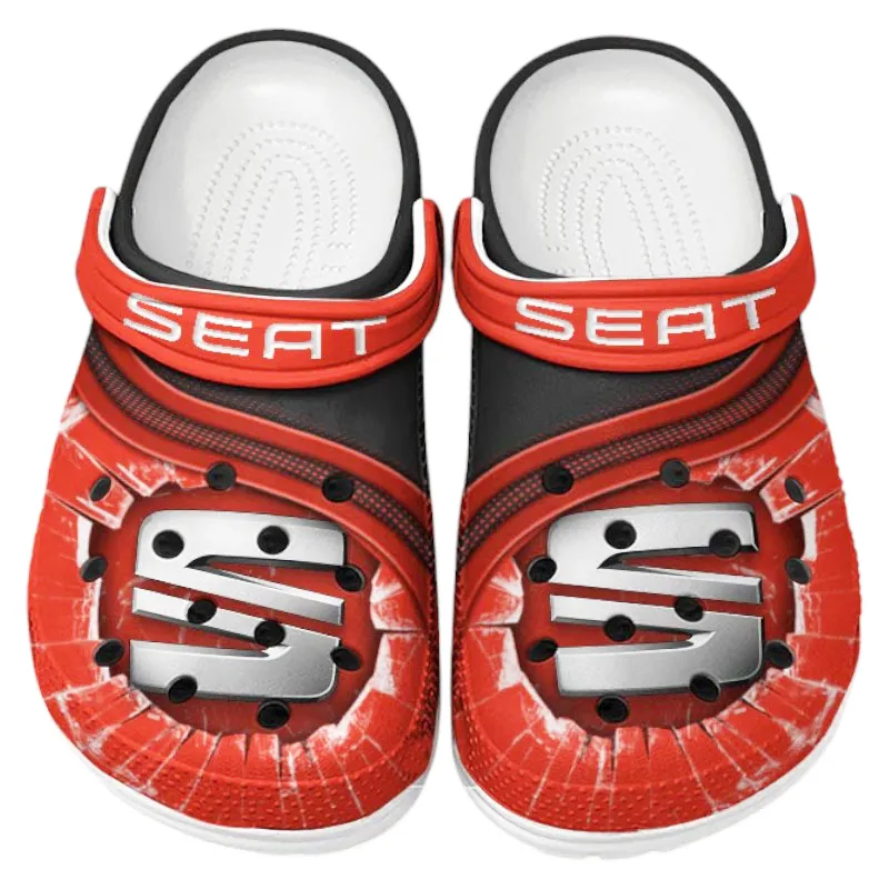 Custom Modern Hatchback All Over Print Clog, Comfortable Slip-On Shoes for Everyday Wear CAR188 - Red