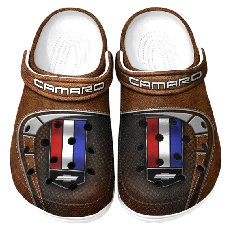 Custom Muscle Car All Over Print Clog, Comfortable Slip-On Shoes for Everyday Wear CAR177 - Brown