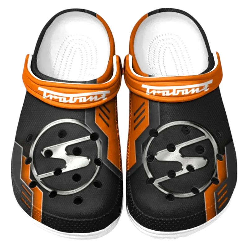 Custom Nostalgic Ride Inspired Clog All Over Print, Comfortable Slip-On Footwear for Auto Fans CAR185 - Orange