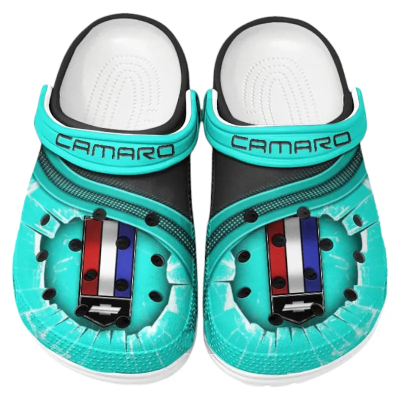 Custom Off-Road SUV Inspired Clog All Over Print, Comfortable Slip-On Footwear for Auto Fans CAR188 - Cyan