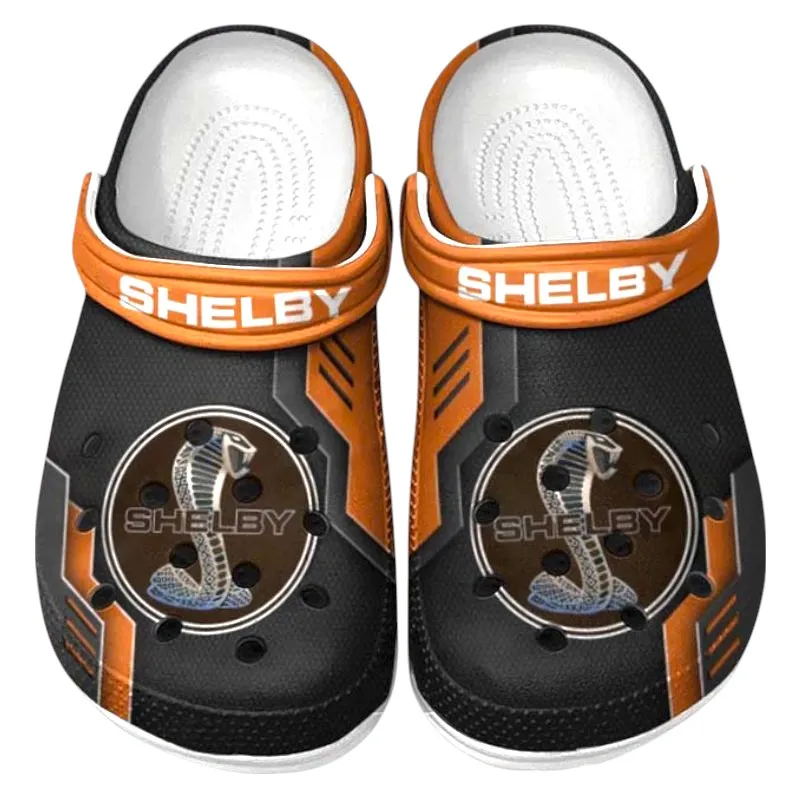 Custom Performance Coupe Inspired Clog All Over Print, Comfortable Slip-On Footwear for Auto Fans CAR185 - Orange