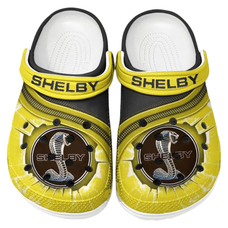 Custom Performance Coupe Inspired Clog All Over Print, Comfortable Slip-On Footwear for Auto Fans CAR188 - Yellow