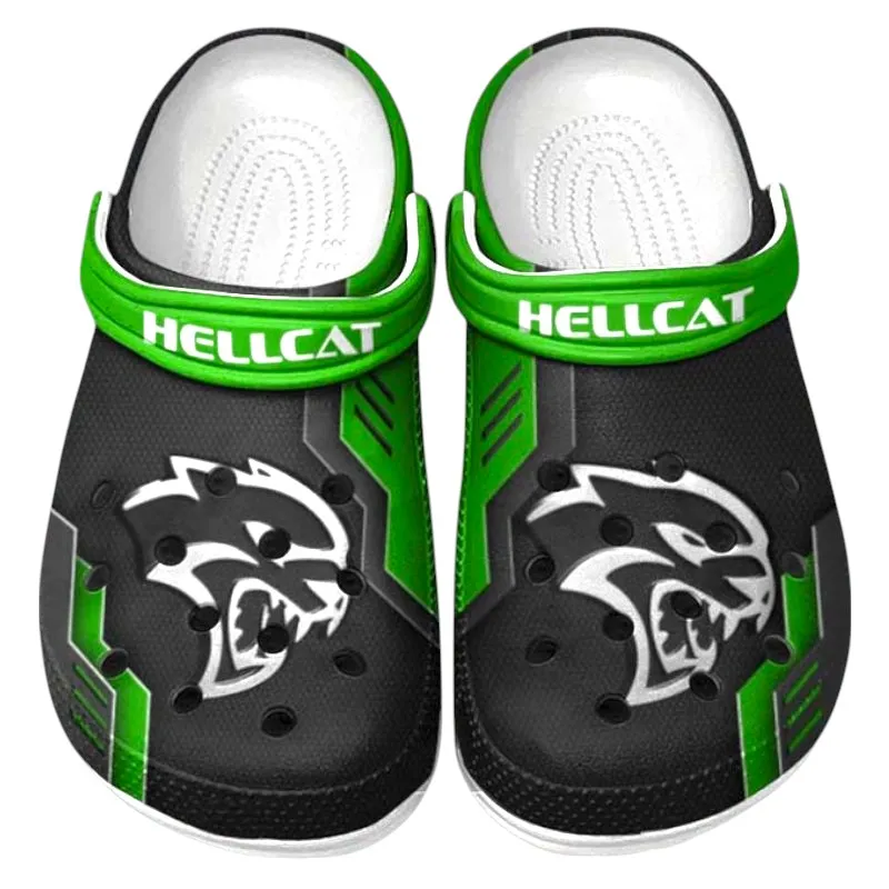 Custom Power Car Inspired Clog All Over Print, Comfortable Slip-On Footwear for Auto Fans CAR185 - Green