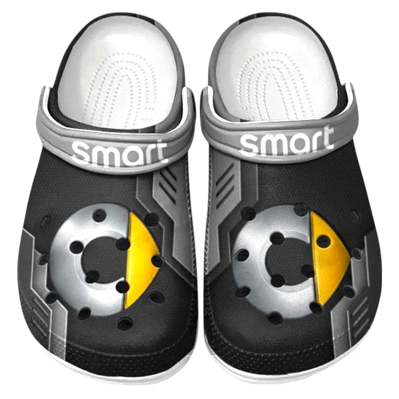 Custom Practical Small Car Inspired Clog All Over Print, Comfortable Slip-On Footwear for Auto Fans CAR185 - Gray