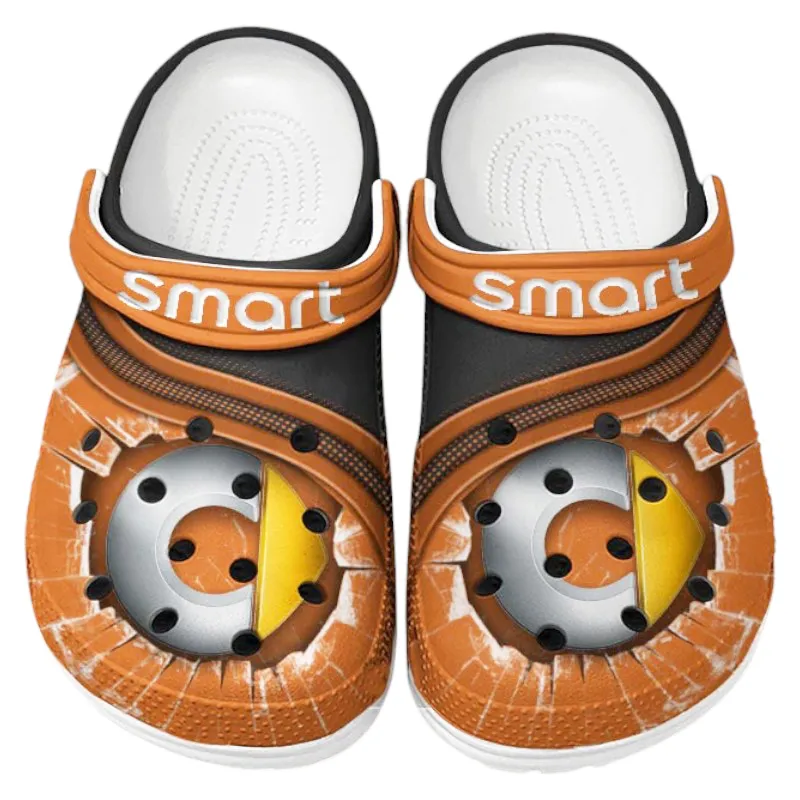 Custom Practical Small Car Inspired Clog All Over Print, Comfortable Slip-On Footwear for Auto Fans CAR188 - Orange