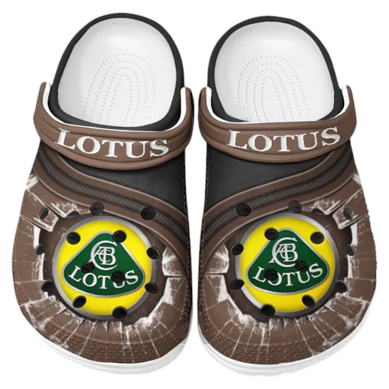 Custom Precision Handling Car Inspired Clog All Over Print, Comfortable Slip-On Footwear for Auto Fans CAR188 - Brown
