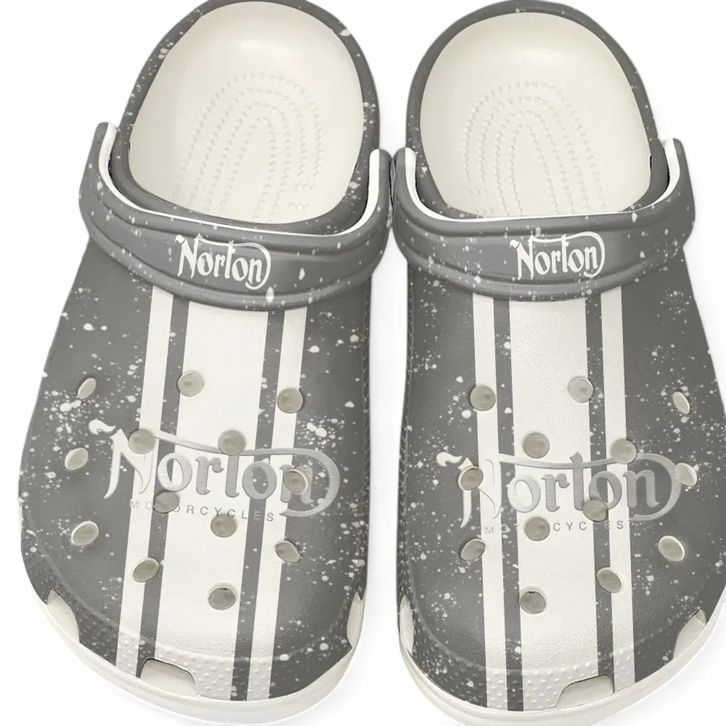 Custom Racing Motorcycle All Over Print Clog, Comfortable Slip-On Shoes for Everyday Wear CAR620 - White