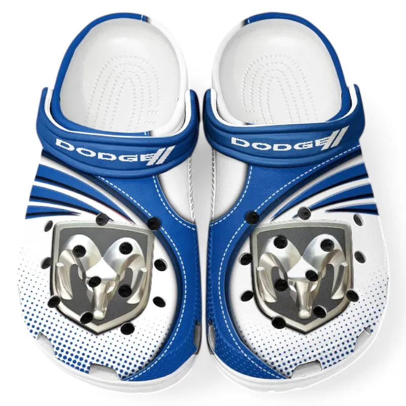 Custom Retro Car Inspired Clog All Over Print, Comfortable Slip-On Footwear for Auto Fans CAR181 - Blue