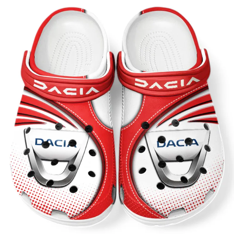 Custom Speed-Oriented Automobile Inspired Clog All Over Print, Comfortable Slip-On Footwear for Auto Fans CAR181 - Red