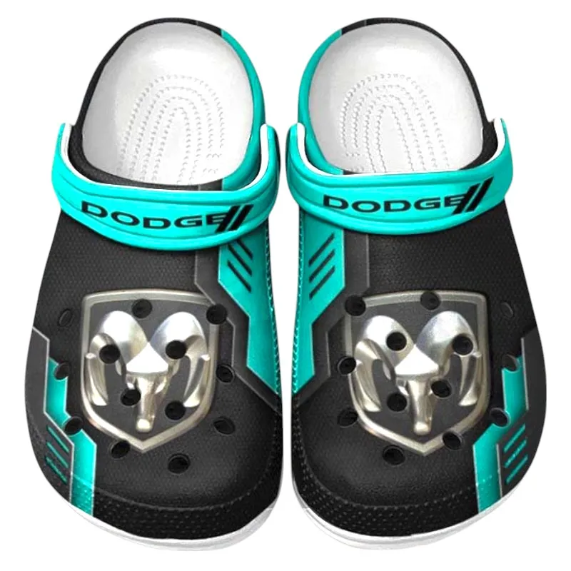 Custom Sporty Four-Door Inspired Clog All Over Print, Comfortable Slip-On Footwear for Auto Fans CAR185 - Cyan
