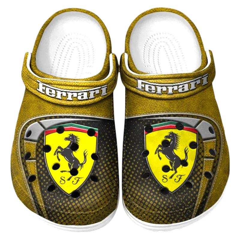 Custom Superfast Road Car All Over Print Clog, Comfortable Slip-On Shoes for Everyday Wear CAR177 - Yellow