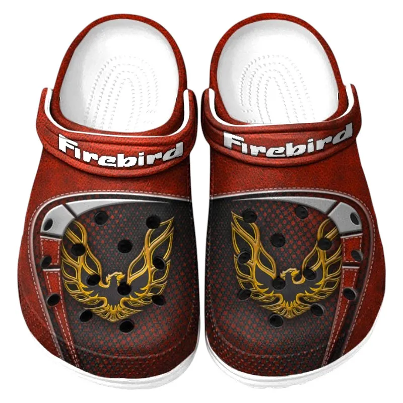 Custom Timeless American Ride Inspired Clog All Over Print, Comfortable Slip-On Footwear for Auto Fans CAR177 - Red