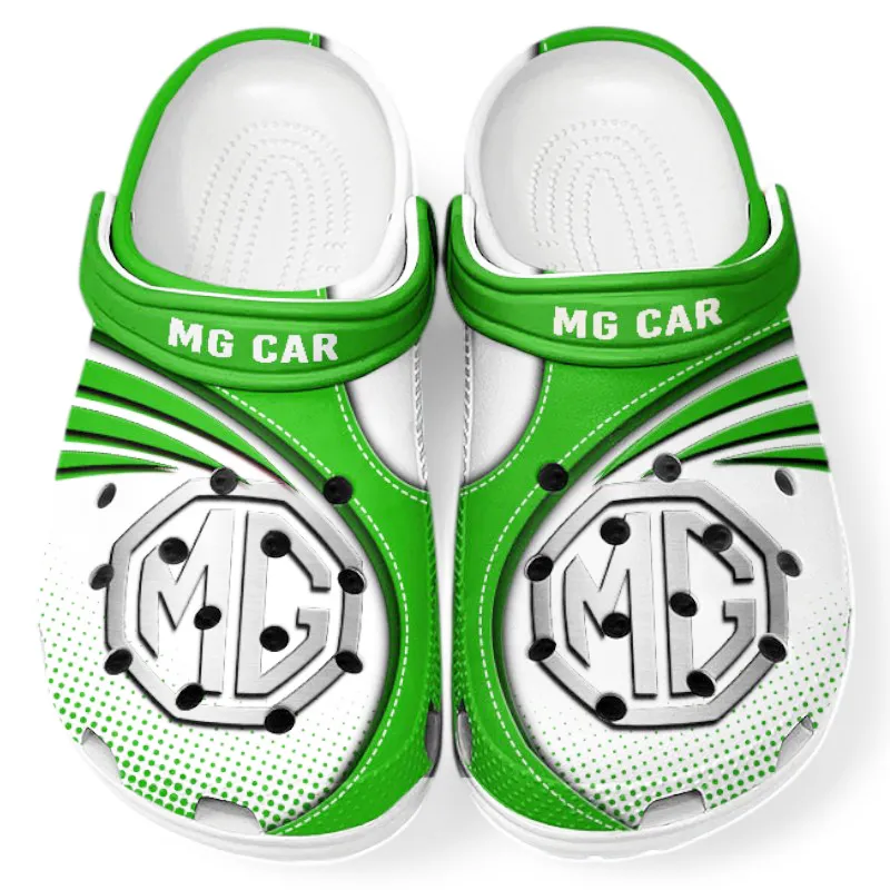 Custom Track-Ready Auto All Over Print Clog, Comfortable Slip-On Shoes for Everyday Wear CAR181 - Green