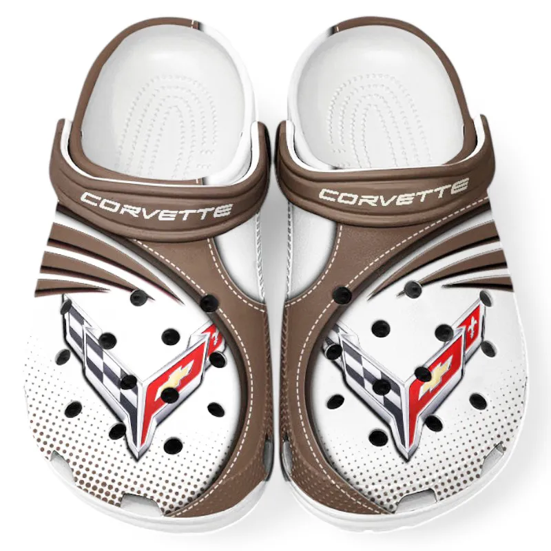 Custom Two-Door Sports Car All Over Print Clog, Comfortable Slip-On Shoes for Everyday Wear CAR181 - Brown