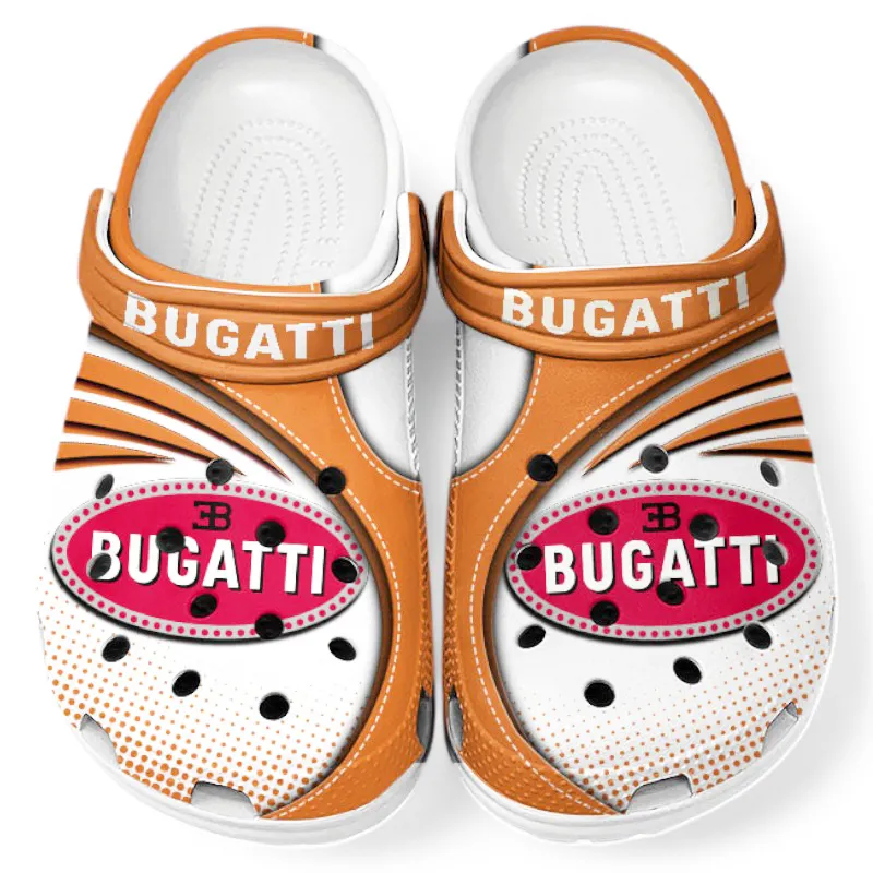Custom Ultra-Luxury Sports Car Inspired Clog All Over Print, Comfortable Slip-On Footwear for Auto Fans CAR181 - Orange