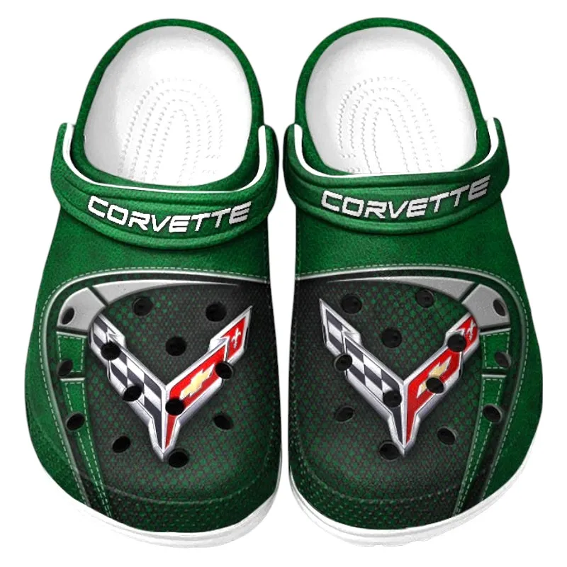 Custom Urban Commuter Car Inspired Clog All Over Print, Comfortable Slip-On Footwear for Auto Fans CAR177 - Green