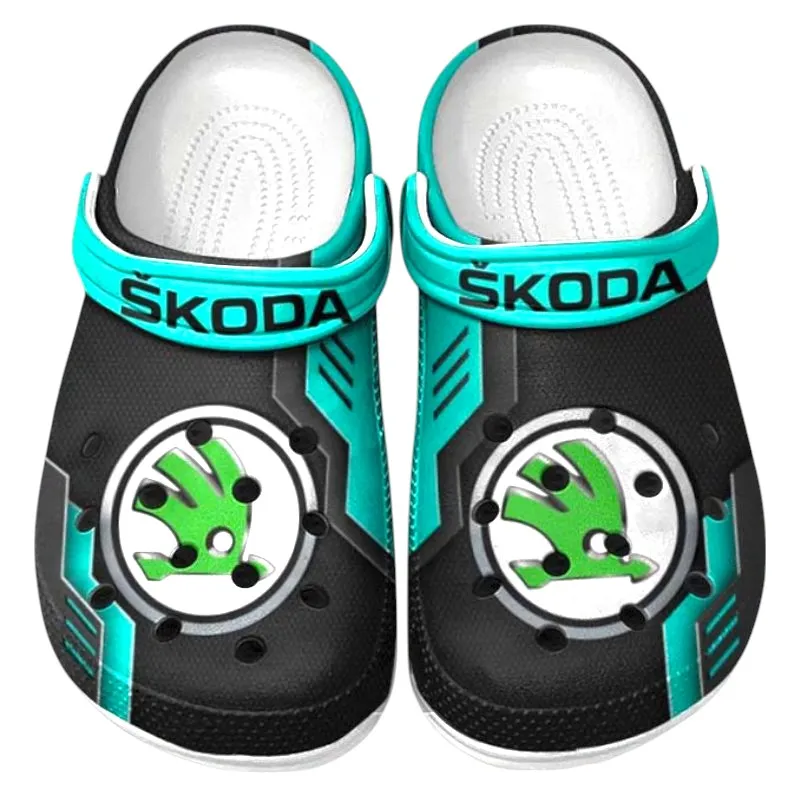 Custom Urban Compact Auto All Over Print Clog, Comfortable Slip-On Shoes for Everyday Wear CAR185 - Cyan