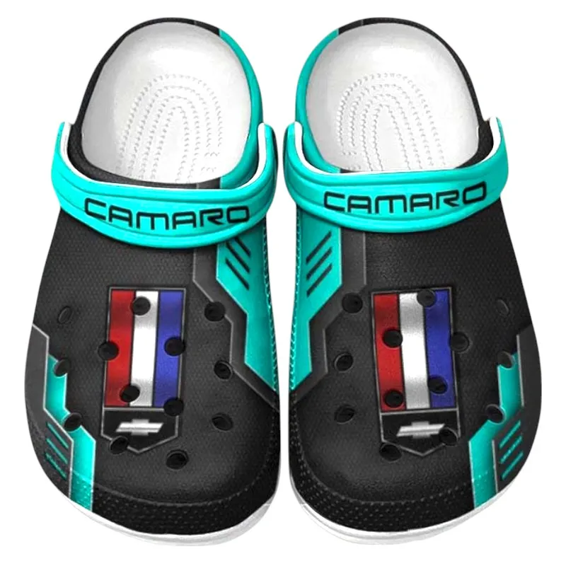 Cyan Custom Muscle Car All Over Print Clog, Car Culture Inspired Footwear Gift for Men and Women CAR185
