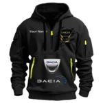 Hoodie Half Zipper Exclusive Logo Gift For Practical Auto Enthusiasts CAR113 - Black
