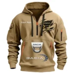 Hoodie Half Zipper Exclusive Logo Gift For Affordable Ride Enthusiasts CAR113 - Khaki