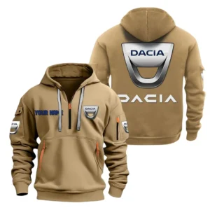 Hoodie Half Zipper Exclusive Logo Gift For Utility Vehicle Enthusiasts CAR200 - Khaki