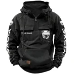 Eastern European Car Tactical Quarter Zip Hoodie, Exclusive Logo Hoodie For Car Enthusiasts CAR164 - Black
