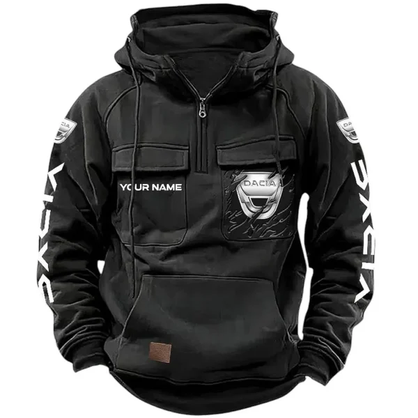 Eastern European Car Tactical Quarter Zip Hoodie, Exclusive Logo Hoodie For Car Enthusiasts CAR164 - Black