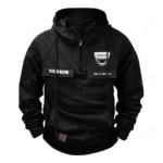 Family Hatchback Tactical Quarter Zip Hoodie, Exclusive Logo Hoodie For Car Enthusiasts CAR109 - Black