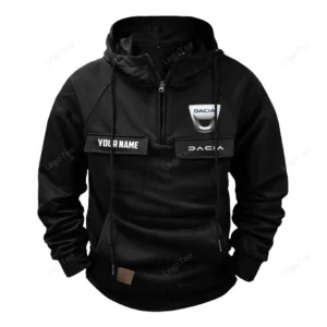 Family Hatchback Tactical Quarter Zip Hoodie, Exclusive Logo Hoodie For Car Enthusiasts CAR109 - Black