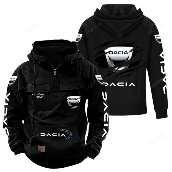 Track-Ready Ride Tactical Quarter Zip Hoodie, Exclusive Logo Hoodie For Car Enthusiasts CAR122 - Black