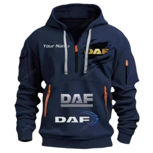 Hoodie Half Zipper Exclusive Logo Gift For Heavy Hauler Enthusiasts CAR113 - Navy