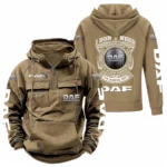 Commercial Lorry Tactical Quarter Zip Hoodie, Exclusive Logo Hoodie For Car Enthusiasts CAR106 - Khaki