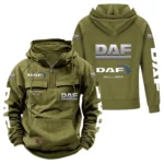Road Hauler Tactical Quarter Zip Hoodie, Exclusive Logo Hoodie For Car Enthusiasts CAR960 - Army Green