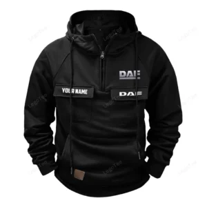 Transport Vehicle Tactical Quarter Zip Hoodie, Exclusive Logo Hoodie For Car Enthusiasts CAR109 - Black