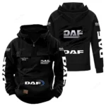 Long-Haul Vehicle Tactical Quarter Zip Hoodie, Exclusive Logo Hoodie For Car Enthusiasts CAR122 - Black