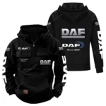 Industrial Vehicle Tactical Quarter Zip Hoodie, Exclusive Logo Hoodie For Car Enthusiasts CAR960 - Black