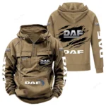 Freight Truck Tactical Quarter Zip Hoodie, Exclusive Logo Hoodie For Car Enthusiasts CAR122 - Khaki