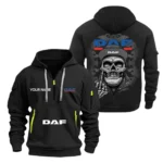 Hoodie Half Zipper Exclusive Logo Gift For Big Rig Enthusiasts CAR166 - Black