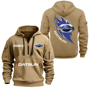 Hoodie Half Zipper Exclusive Logo Gift For Heritage Ride Enthusiasts CAR170 - Khaki