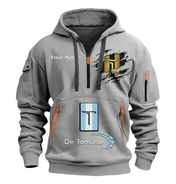 Hoodie Half Zipper Exclusive Logo Gift For Italian Sport Coupe Enthusiasts CAR113 - Gray