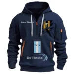 Hoodie Half Zipper Exclusive Logo Gift For High-Performance GT Enthusiasts CAR113 - Navy