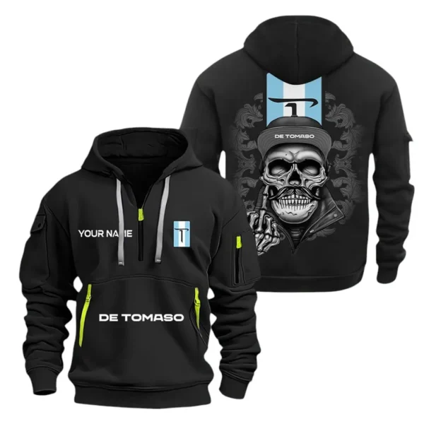 Hoodie Half Zipper Exclusive Logo Gift For Premium Sedan Enthusiasts CAR166 - Black