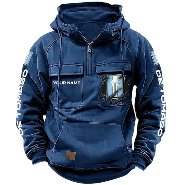 Iconic Road Machine Tactical Quarter Zip Hoodie, Exclusive Logo Hoodie For Car Enthusiasts CAR164 - Dark Blue