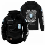 Sleek Speedster Tactical Quarter Zip Hoodie, Exclusive Logo Hoodie For Car Enthusiasts CAR106 - Black