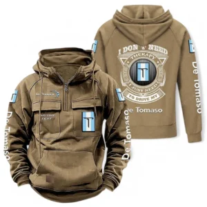 Racing Legend Tactical Quarter Zip Hoodie, Exclusive Logo Hoodie For Car Enthusiasts CAR106 - Khaki