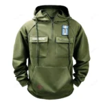 Sleek Speedster Tactical Quarter Zip Hoodie, Exclusive Logo Hoodie For Car Enthusiasts CAR109 - Army Green