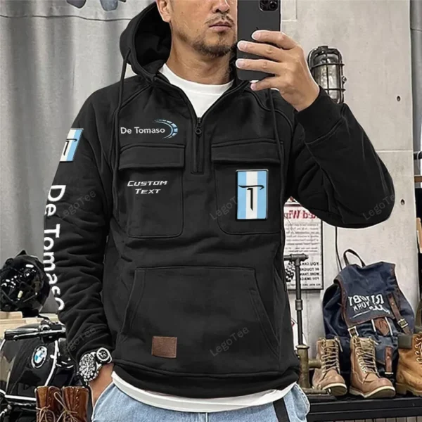 Supercar Ride Tactical Quarter Zip Hoodie, Exclusive Logo Hoodie For Car Enthusiasts CAR960 - Black - Image 2