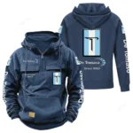 Italian Sport Coupe Tactical Quarter Zip Hoodie, Exclusive Logo Hoodie For Car Enthusiasts CAR960 - Dark Blue